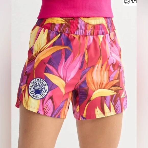💕ADIDAS x FARM RIO💕 Pacer Shorts Medium M NWT - Picture 3 of 11